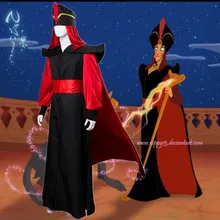 Аладдин волшебная лампа волшебник Джафар халат аниме мужские нарядные платья Хэллоуин косплей костюм одежда шляпа+ топ+ плащ+ ремень комплект