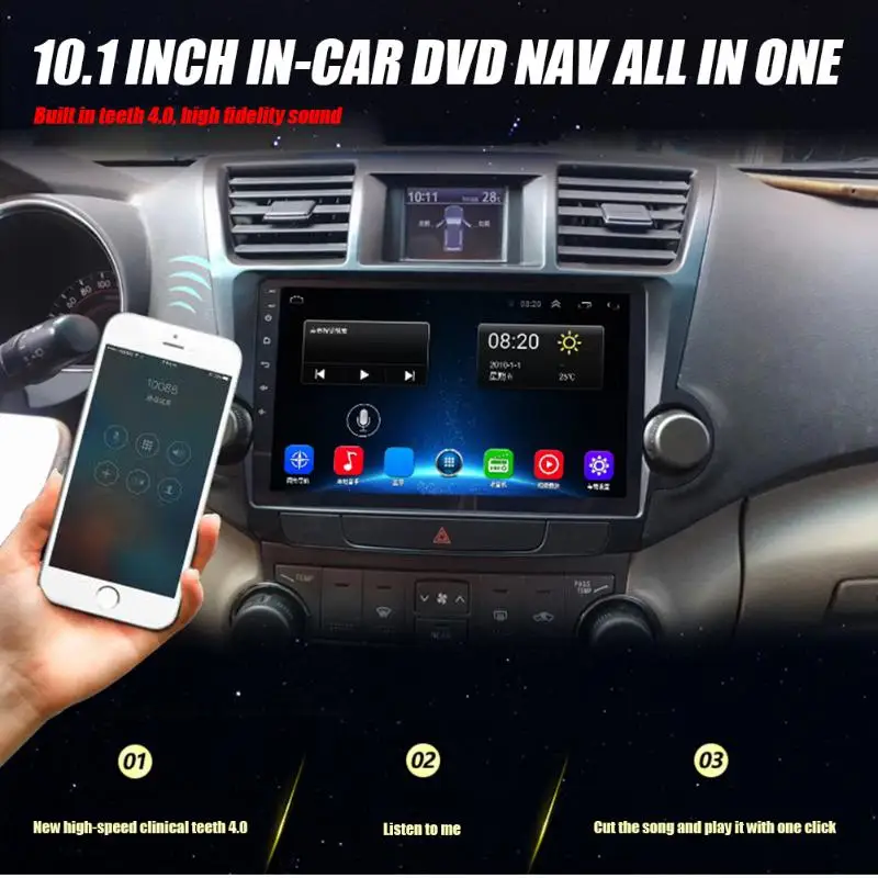 Прочный автомобильный стерео одиночный DIN Android 8,1 dvd-плеер gps навигация Bluetooth радио головное устройство Автомобильная интеллектуальная система Мультимедиа