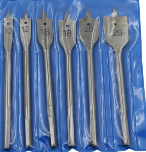 6pcs Silver Сверло для дерева 6-25 мм, сверление из высокостального дерева для аксессуаров Dremel, шестигранная лопатка из углеродистой стали, гладкое дерево, набор сверл - Цвет: 6pcs Silver