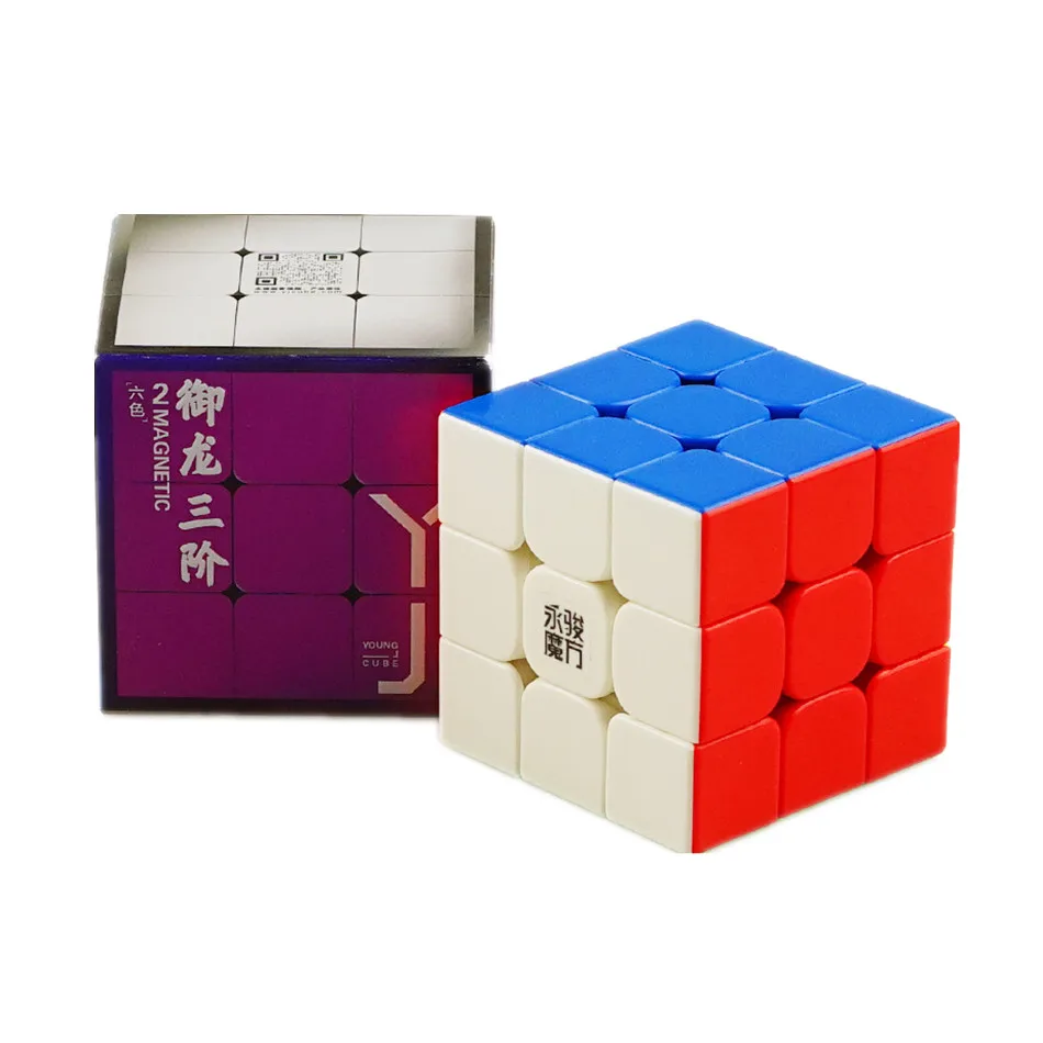 YJ Yulong V2 M 3x3 Black and Stickerless Speed Cube Yongjun Yulong 2M Magnetic Magic Cube Puzzle Cubo Magico For Children Kids 7