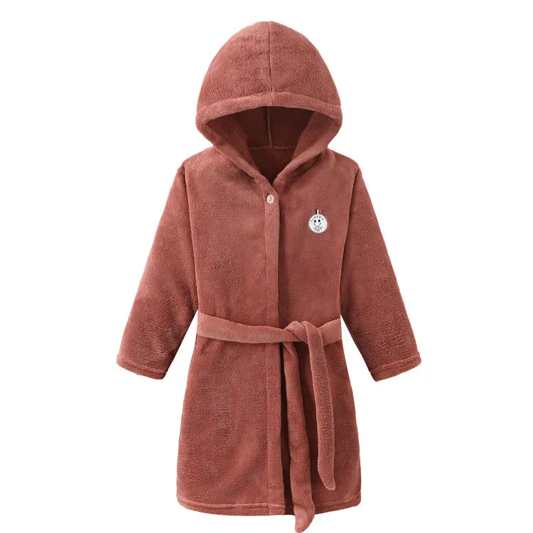 baby girl nightgowns Fashion Solid Color Kids Clothes Girls Bath Robe Spring & Autumn Children Boys Bathrobe Long Sleeve Hoodie Boy Robes 2-8 Years best Sleepwear & Robes