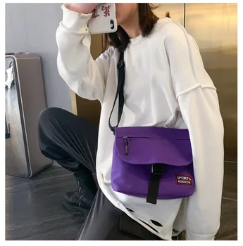 

2020 new solid color simple canvas large capacity shoulder bag wild messenger bag school bag hand bags