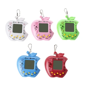 

LCD Virtual Digital Pet Electronic Game Machine Toy Apple Shape With Keychain H55F