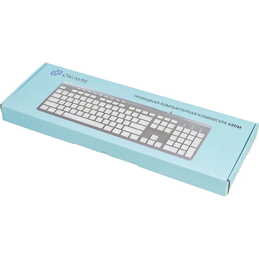 Клавиатура Oklick 480M черный/серый USB slim Multimedia