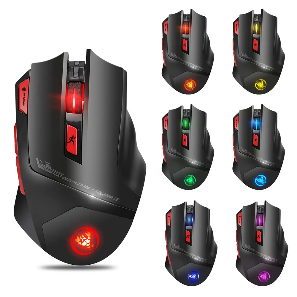 T88 Компьютерные аксессуары мышь 7 клавиш Регулируемая 2,4G игровой ноутбук 4800 dpi беспроводной светодиодный подсветка