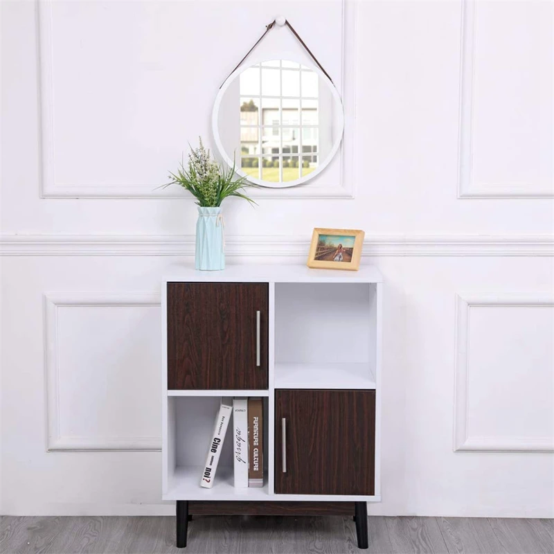 Hanging Round Wall Mirror in Bathroom& Bedroom- Solid Bamboo Frame& Adjustable Leather Strap