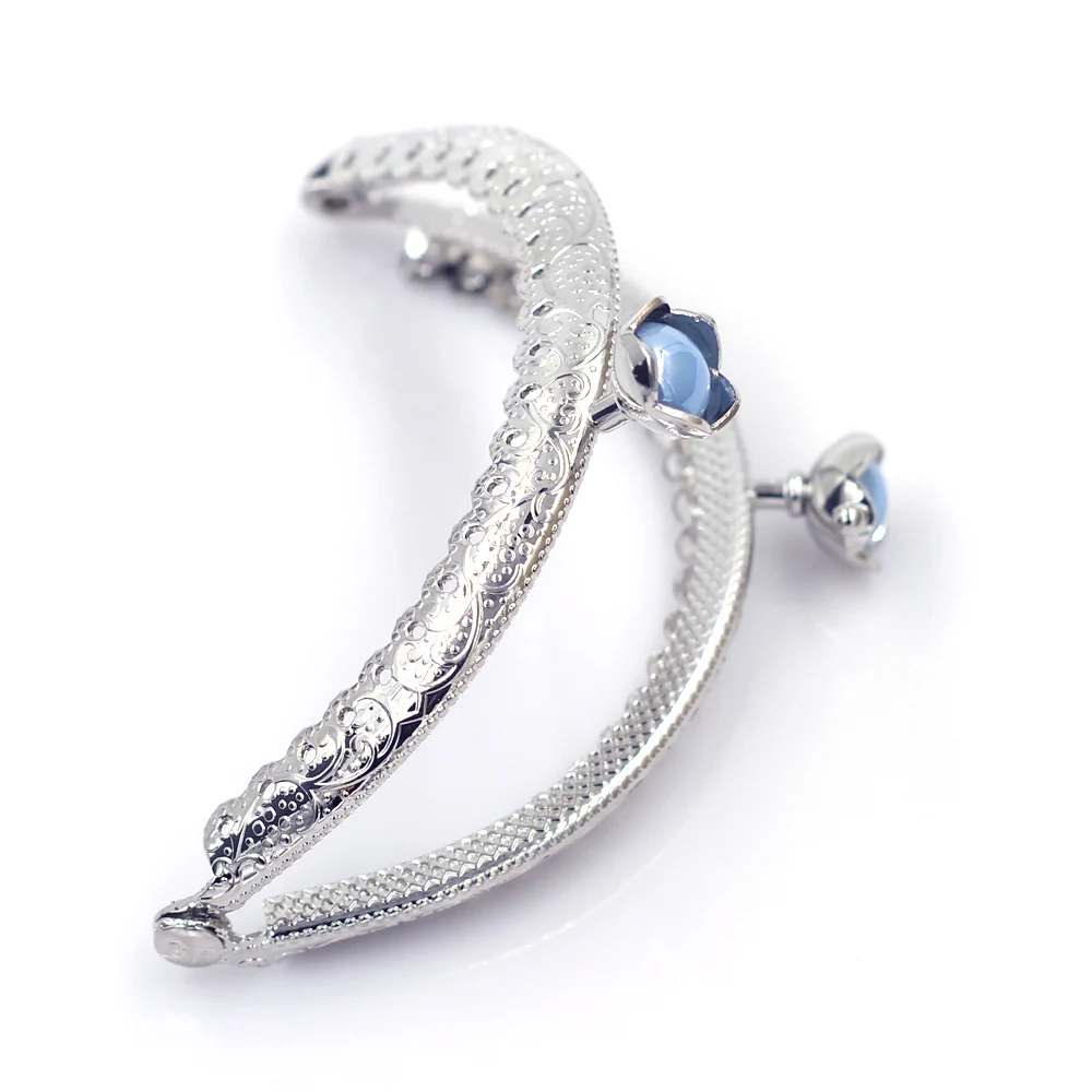 10Pcs Mixed Random Silver Tone Arch Metal Purse Frames Clasps Clutch Handles Buckles DIY Handbag Accessories Sewing Holes 8.5cm