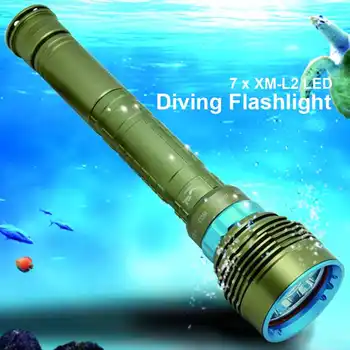 

Professional Scuba Flashlights 14000LM 7x XM-L2 LED Diving Flashlight Waterproof Dive Torch Light Underwater Fishing Lamp