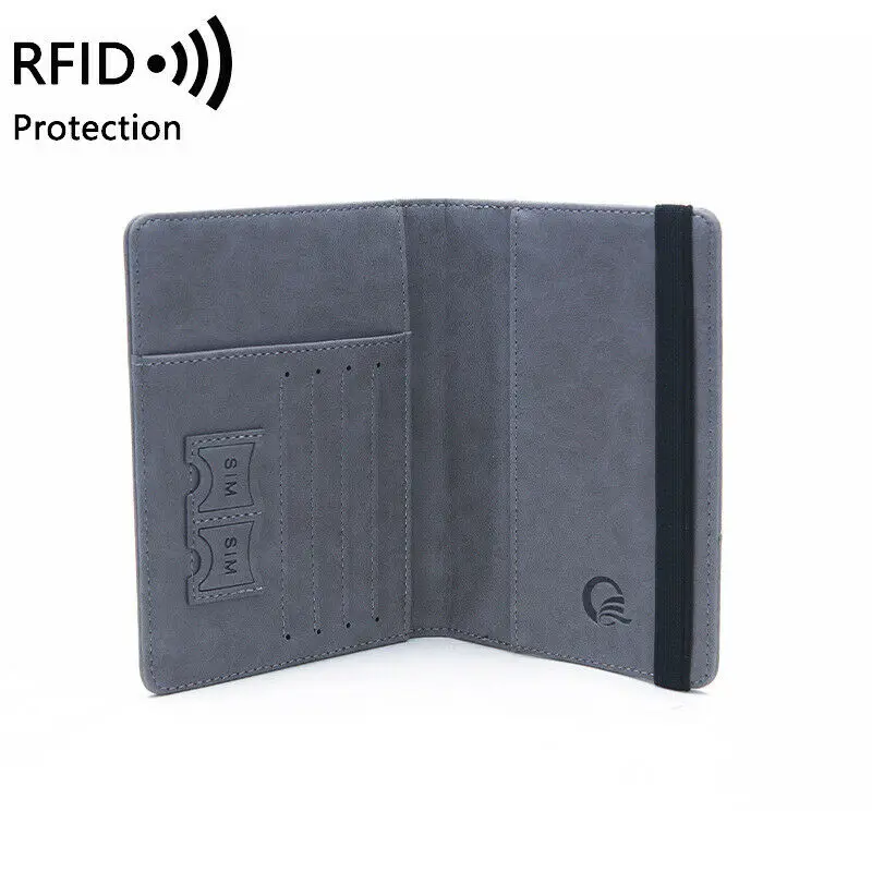 Чехол-бумажник из искусственной кожи с держателем для паспорта, RFID Блокировка, чехол-кошелек для кредитных карт