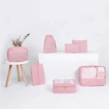 

7 Pcs Pink cation Travel Luggage Organizer Storage Bag for Suitcase Packing Organizer Pouches Sorting Package
