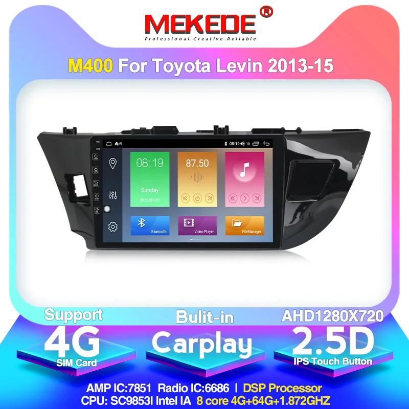 2din 4GLTE 8 ядерный Android 10,0 автомобильный gps-навигация, dvd-плеер для Toyota Corolla ips экран DSP Bulit-in Carplay