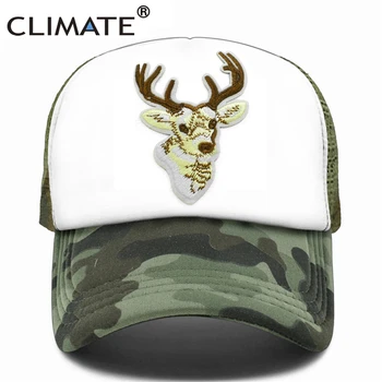 

CLIMATE Hunter Hunting Cap Deer Elk Deer Trucker Cap Men Caribou Camouflage Hat Baseball Cap Summer Mesh Cap for Hunter Hunting