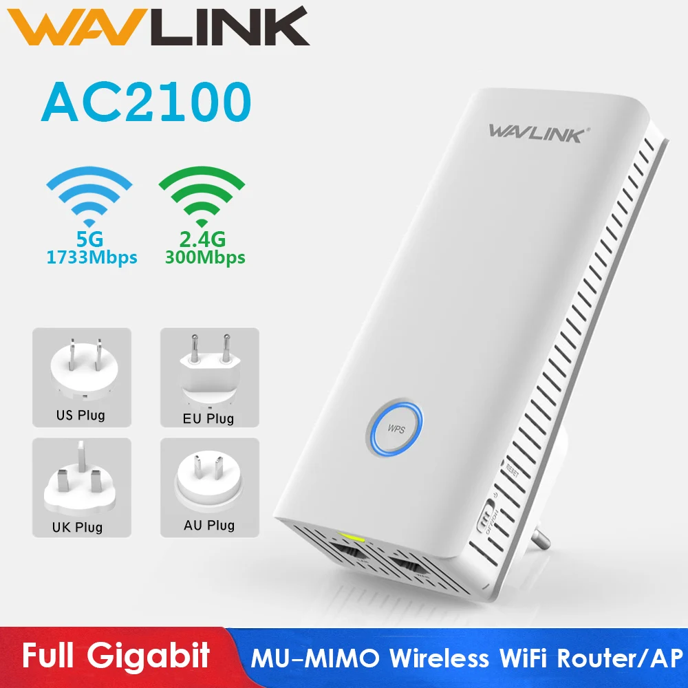

Wavlink Full Gigabit Wireless WiFi Router AC2100 MU-MIMO WIFI Repeater 2.4G+5Ghz Dual Band wifi Range extender Access Point New