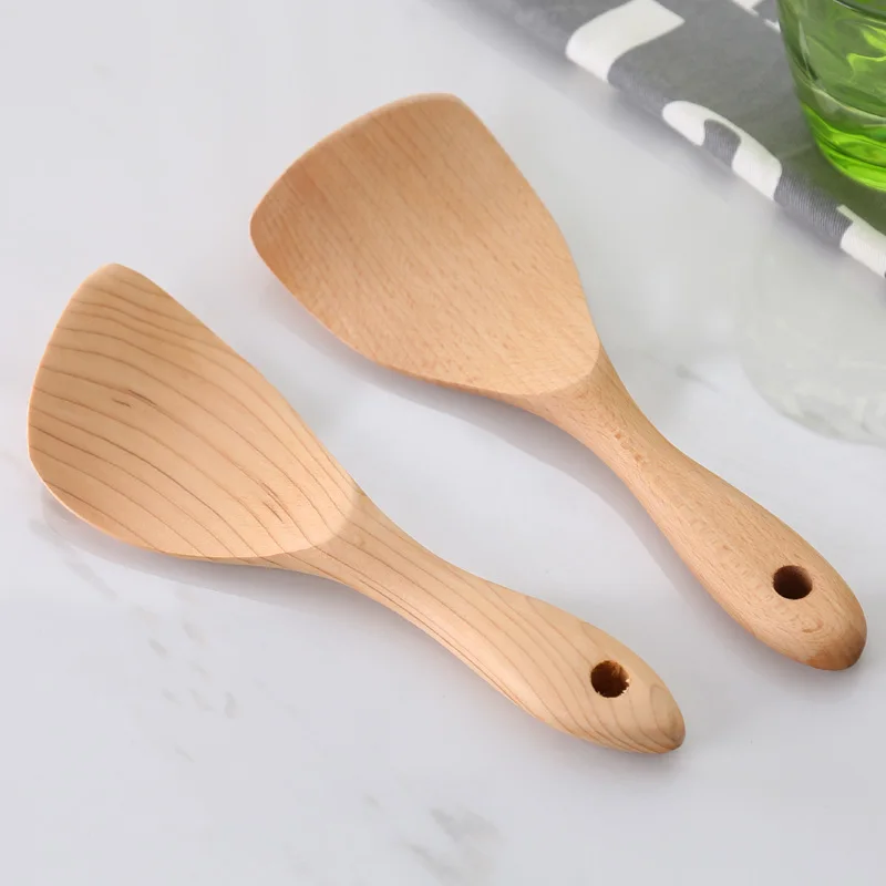 Description Picture 6 of item3 Types Wooden Rice Paddle Rice Spoon High Quality Rice Scoop Sushi Rices Paddle Tableware Spoon Dinnerware Kitchen Gadgets Tool