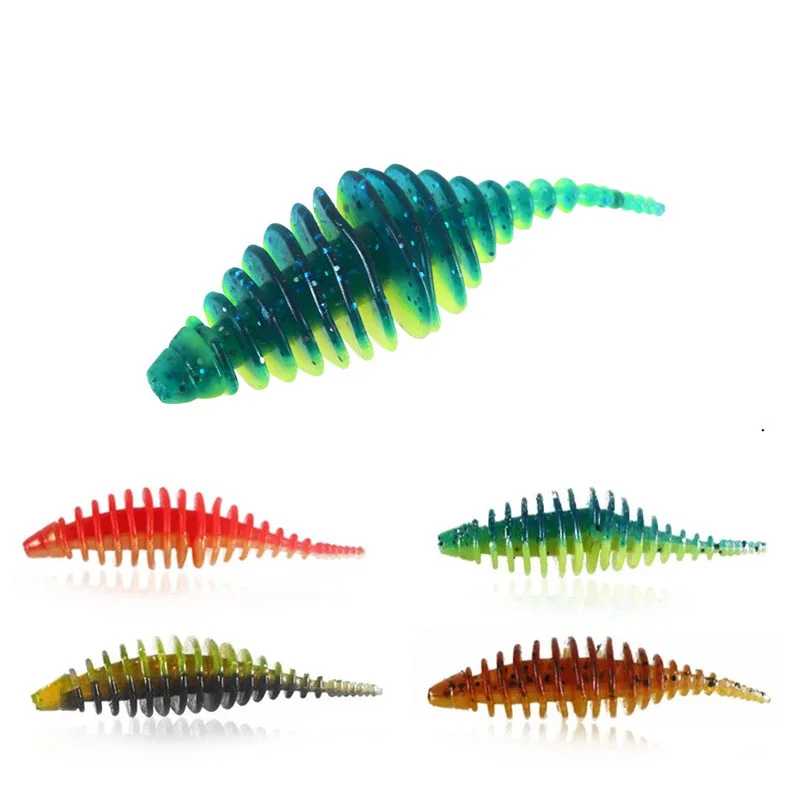 5 Teile/los Angeln weichen köder Silikon köder Wobbler Swimbait Pesca Künstliche wurm köder 48mm 1,6g Locken weichen Köder gewinde köder
