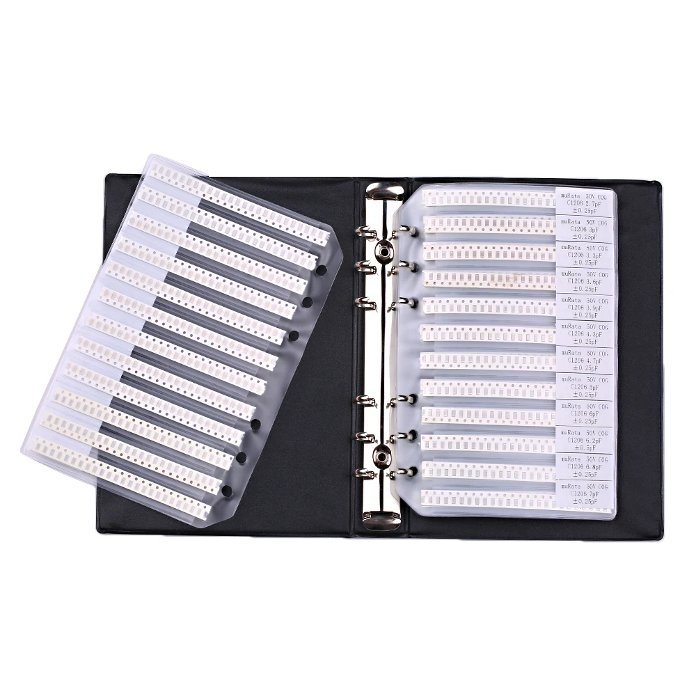 

Optional Sample Book 0201 0402 0603 0805 1206 Resistor Kit SMD SMT Chip Resistor Capacitor Sample book Assorted Kit