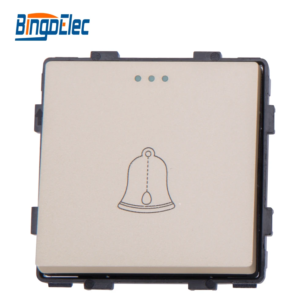 普通门铃开关 金色 正面