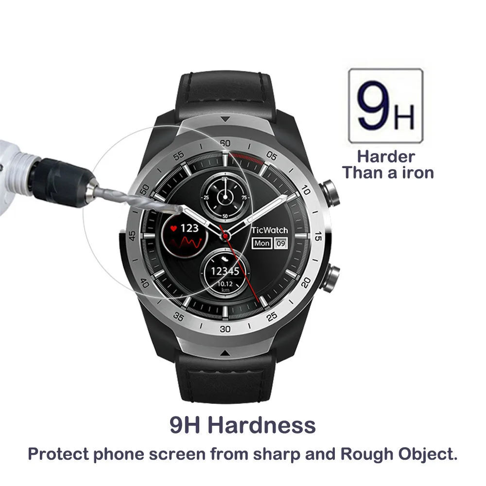 Для смарт-часов Ticwatch Pro 0,3 мм 2.5D 9H прозрачное закаленное стекло Защита экрана против царапин Смарт-часы, пленка для Tic Watch2 pro