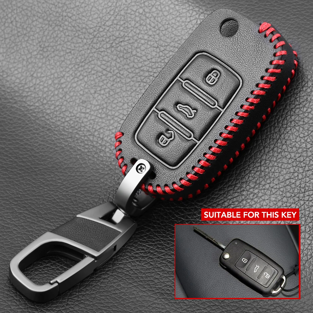 Key Case Cover Key Case Flip Key Fob Shell Car Key Shell for VW Volkswagen Polo Golf Passat Beetle Caddy T5 Up Eos Tiguan Seat For Skoda
