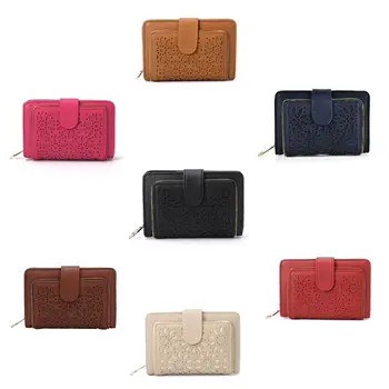 

NoEnName_Null Women Vintage Hollow Coin Card Key Short Wallet Pouch Mini Purse Change Bag