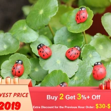 10 шт. миниатюрные украшения Coccinella Septempunctata изделия из смолы DIY маленький садовый декор