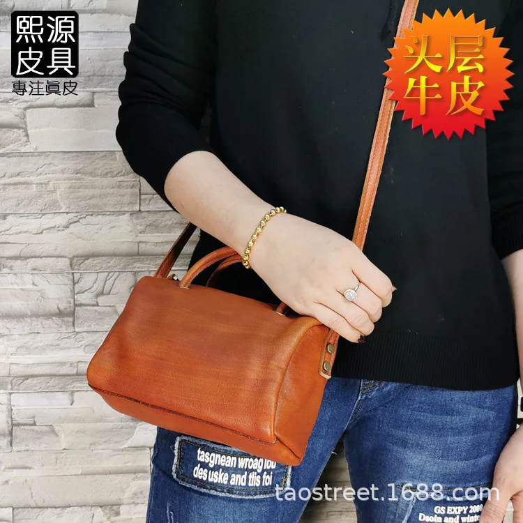 

2020 New Style Origional Hand-rub Color Retro WOMEN'S Leather Bags First Layer Cowhide Leather Single-shoulder Bag Shoulder Bag