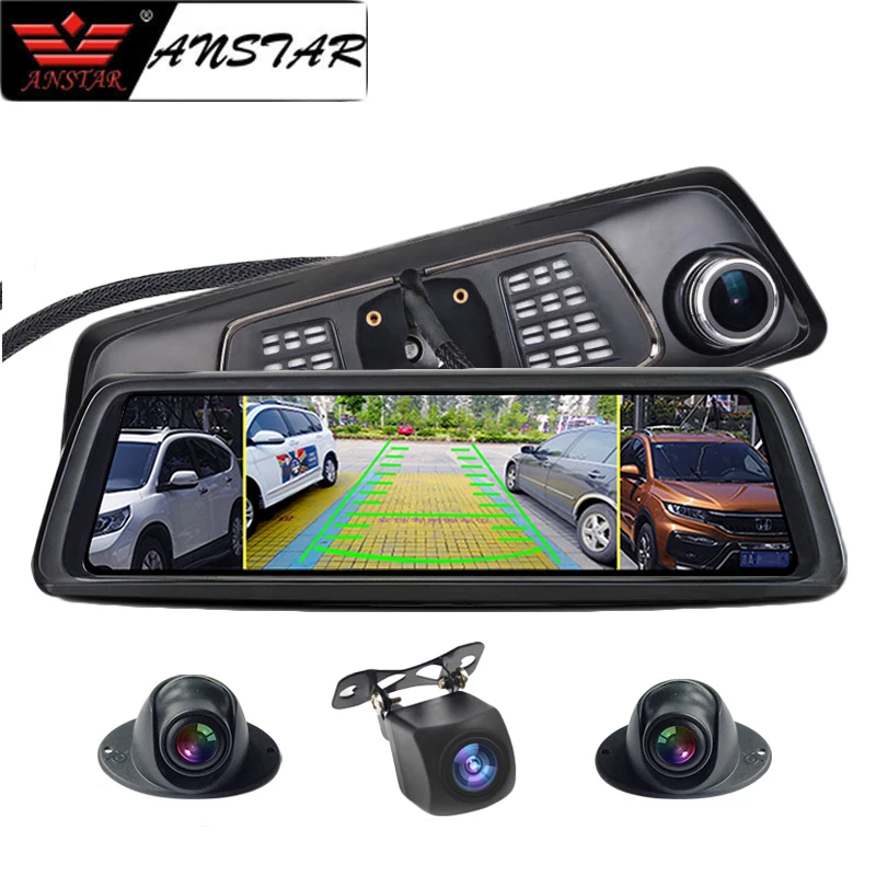 

Anstar 10" 4G Rearview Mirror Car DVR 2+32GB 4CH Cameras Android 5.1 Video Recorder ADAS GPS Auto Registrar Dash Cam