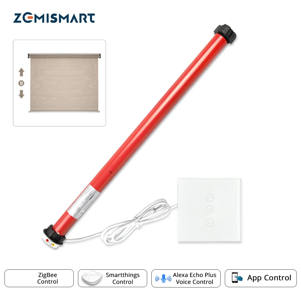 Zigbee роликовый затененный двигатель с переключателем SmartThings контроль Electirc слепой