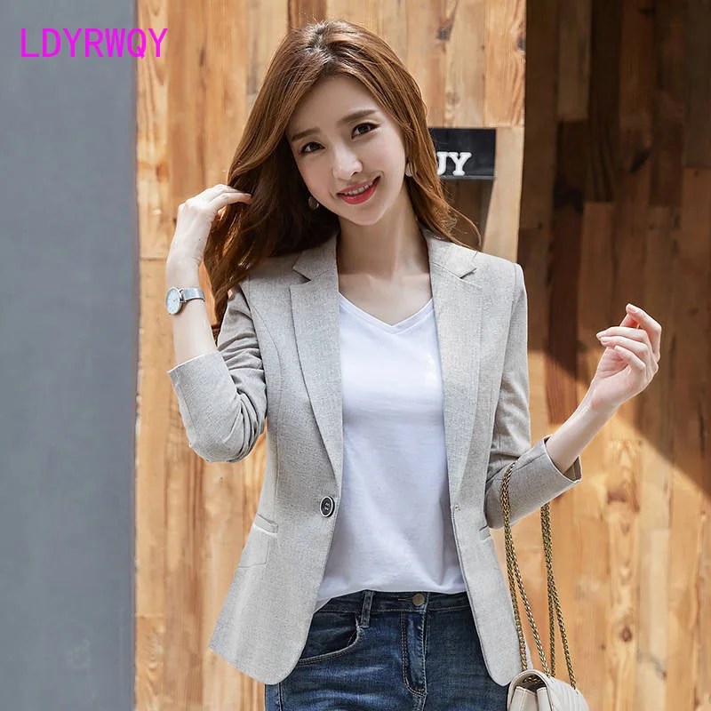 2019 spring and autumn new OL Korean temperament long-sleeved casual short one-piece slim small suit 2019 spring and autumn new OL Korean temperament long-sleeved casual short one-piece slim small suit
