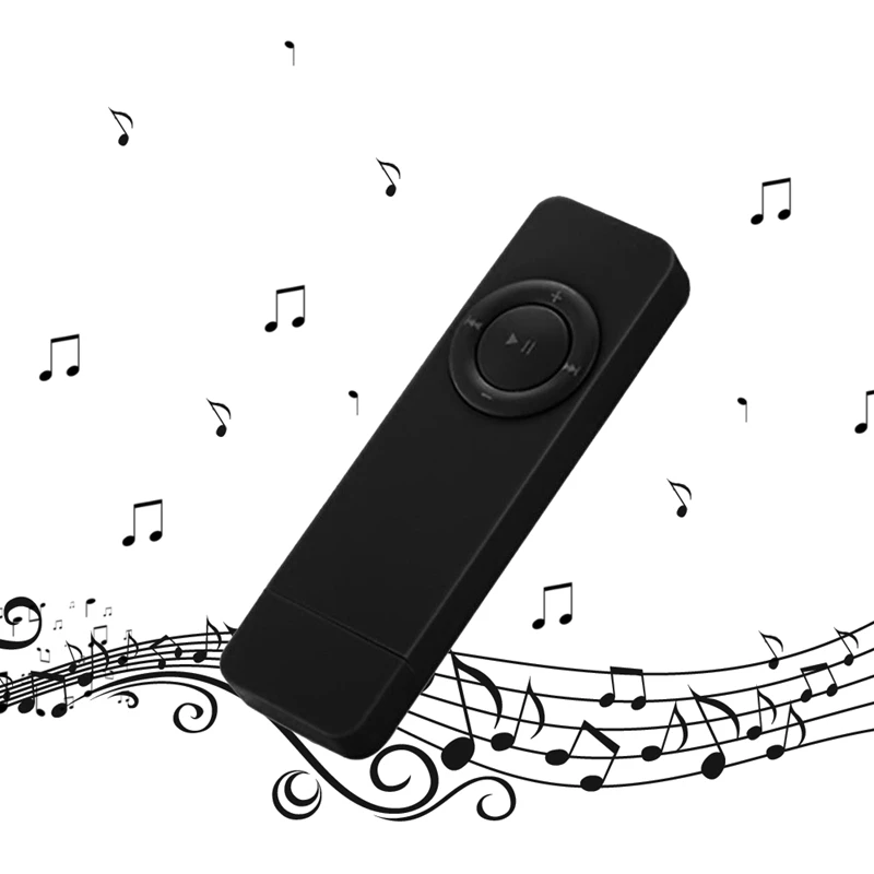 AAAE Top-2Pcs Портативный USB Спорт U диск мини Mp3 музыкальный плеер Поддержка 32 Гб TF карта(черный и розовый
