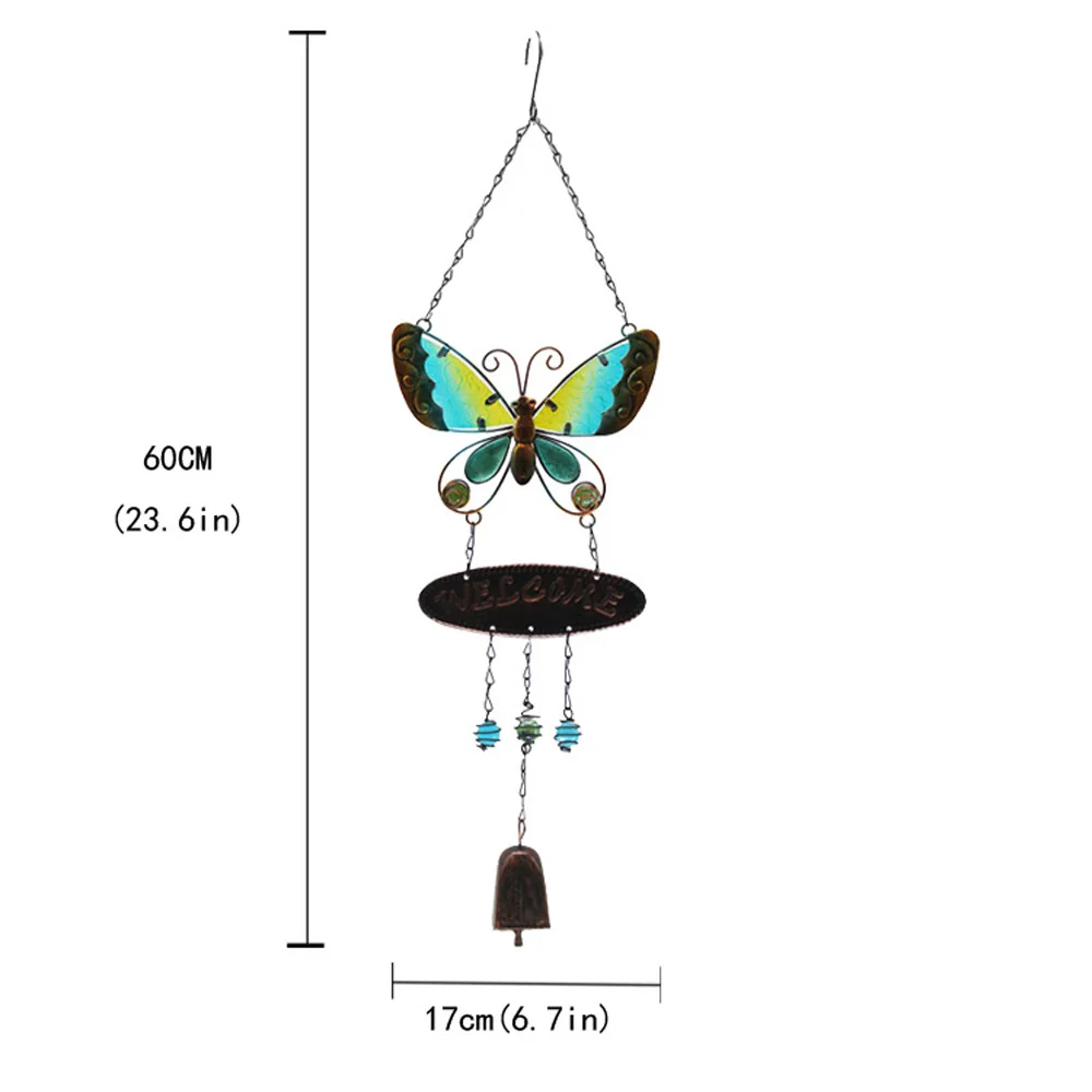 1 шт. бабочка колокольчики стеклянные часы с колокольчиком кулон колокольчиком колокольчик труба домашний дверь в сад настенный Декор товар для животных