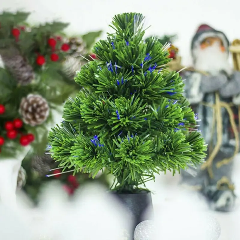 Мини USB волоконно-оптическая Рождественская елка украшение из светодиодов украшение дома 30 см ПВХ