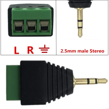 

2.5mm Male Stereo Audio Video to 3 Screw Terminal Male Headphone Screw connection / terminal Converter Adapter