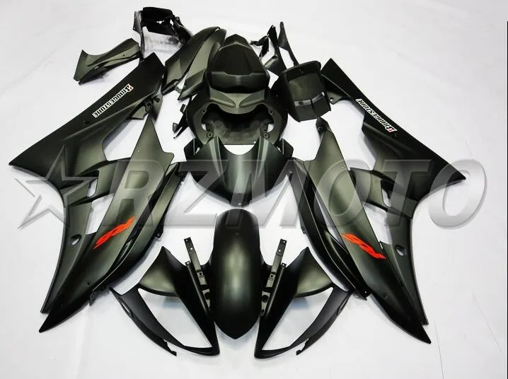 4 подарки Новые ABS полные комплекты обтекателей для YAMAHA YZF-R6 2006 2007 Обтекатели набор YZF R6 06 07 литьевая форма черный матовый