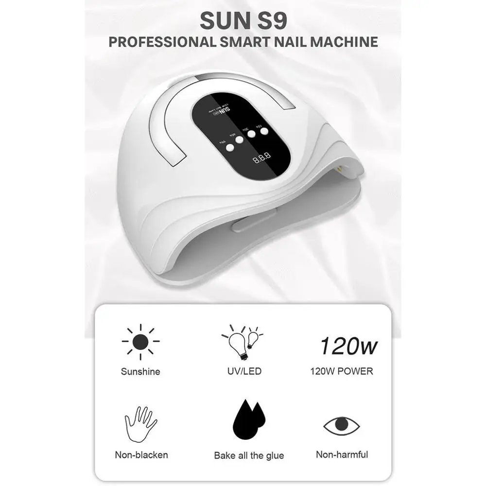 

120W Portable Nail Polish Dryer Light Therapy Machine Quick-Drying Infrared Induction Temperature Control Protection