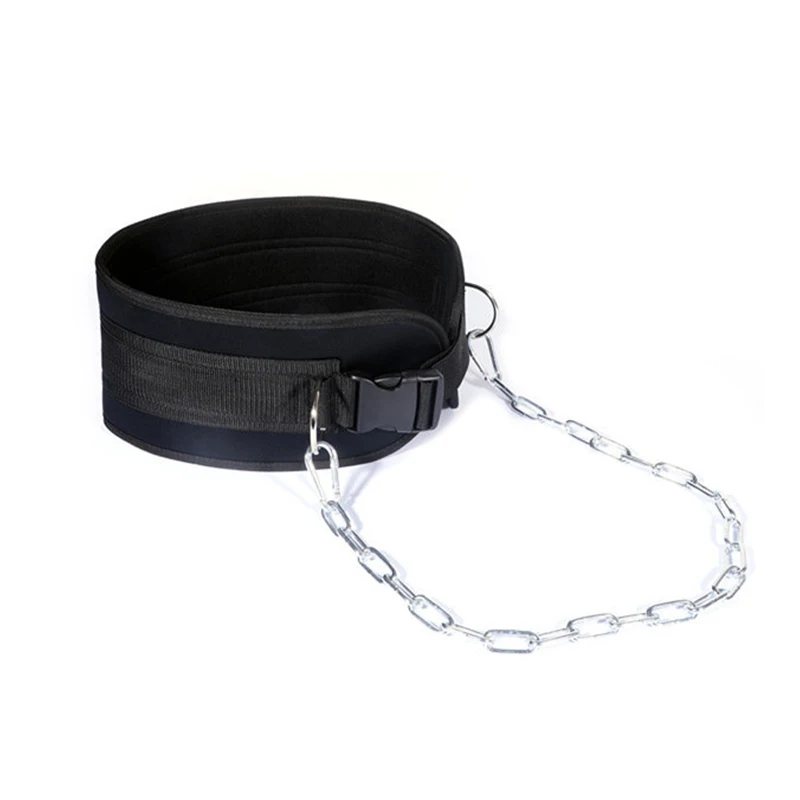 Dip Belt with Chain Gym Belt Pull Up Belt with Buckle for Crossfit Weightlifting Training Gym Accessories Dip Belt with Chain Gym Belt Pull Up Belt with Buckle for Crossfit Weightlifting Training Gym Accessories