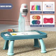 Bureau de dessin pour enfants, avec projecteur, jouet éducatif avec 48 Copies de motifs, Table de Projection amovible, cadeau pour enfants