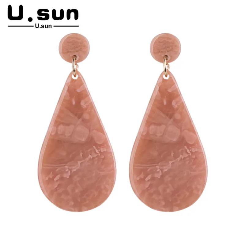 

Vintage Statement Drop Earrings for Women Resin Acrylic Simple Elegant Charm Ladies Fashion Jewelry Colorful Dangle Long Earring