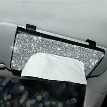 1 шт шикарный Алмазный Автомобильный солнцезащитный щиток для салона, кожаная коробка для салфеток, бумажная салфетка