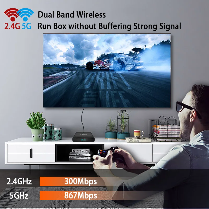 Transpeed Android 9,0 64G WiFi телевизионная коробка с Bluetooth Amlogic S905X3 tv box Netflix Google Assistant медиаплеер ТВ приемник play