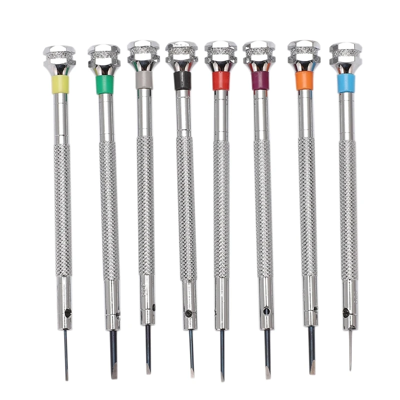 

8Pcs/Lot 0.6mm-2mm Assort Slotted Flat Screwdrivers Set, Jewellers Watch Screwdriver for Watchmakers