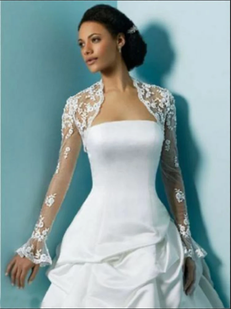 Scialle da sposa in pizzo bianco avvolgente bolero da sposa a maniche  lunghe in pizzo avorio|Wedding Jackets / Wrap| - AliExpress