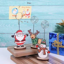 1 шт. Рождественский снеговик фото клип памятка карты сообщение стол блокнот папка Свадебная вечеринка украшения стол аксессуары