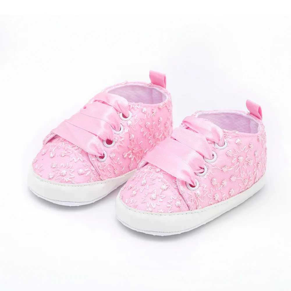 Tenis/пинетки для новорожденных обувь принцессы маленьких девочек с мягкой