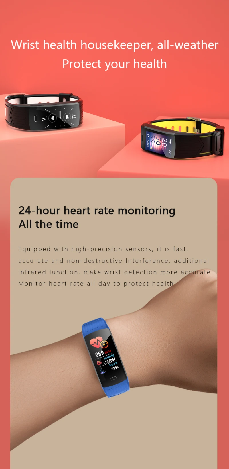 2022 Smart Watch Sport Band Fitness Bracelet Original Dutch Language Japanese Support Korean Hebrew Alarm Clock for Man Woman