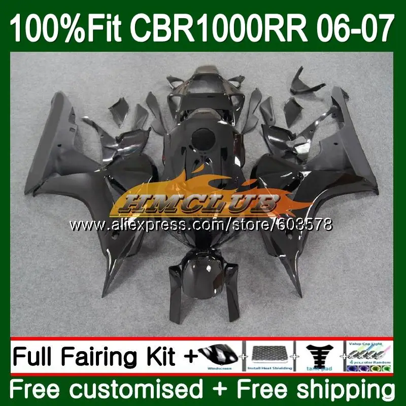 Литьевая форма для HONDA CBR 1000 RR CBR 1000RR 2006 2007 80CL. 62 корпус CBR1000 RR CBR1000RR 06 07 OEM Обтекатели ЧЕРНЫЙ