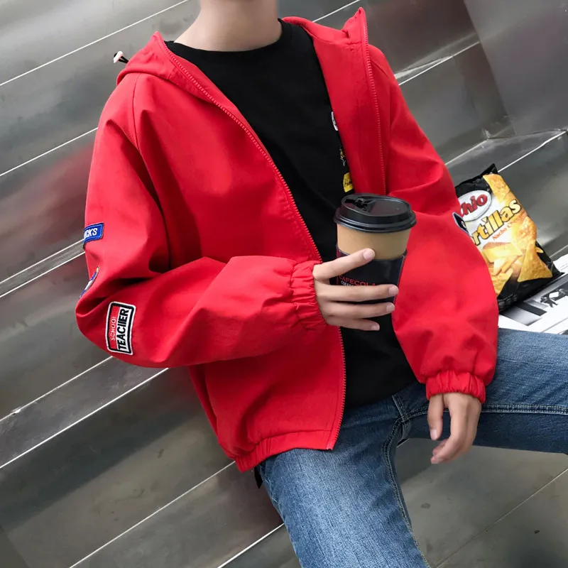 Hong Kong style BF весеннее пальто для мужчин корейский стиль для мальчиков Harajuku BF Стиль студентов универсальная куртка Ulzzang бейсбольная форма Fas