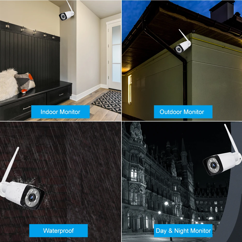 8CH NVR 4 камеры s Беспроводной NVR Комплект охранной системы наблюдения 2MP 1080P wifi домашняя камера безопасности монитор обнаружения движения