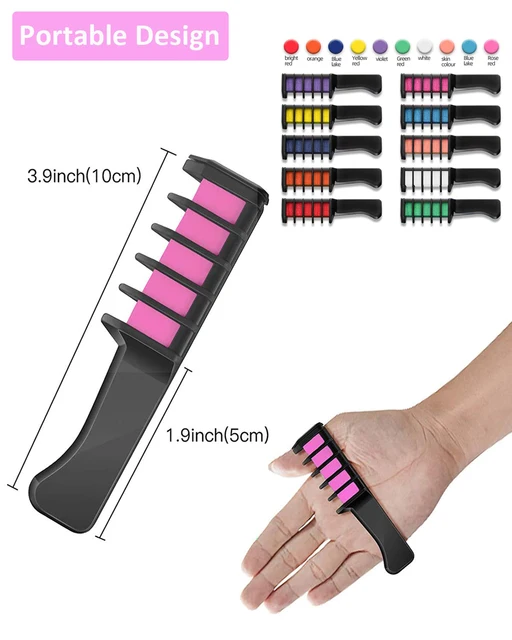 10PCS Children Multi Color Hair Dye Comb Set Fashion Makeup Toy Kits Disposable Hair Dyeing Comb Toys For Girl 6