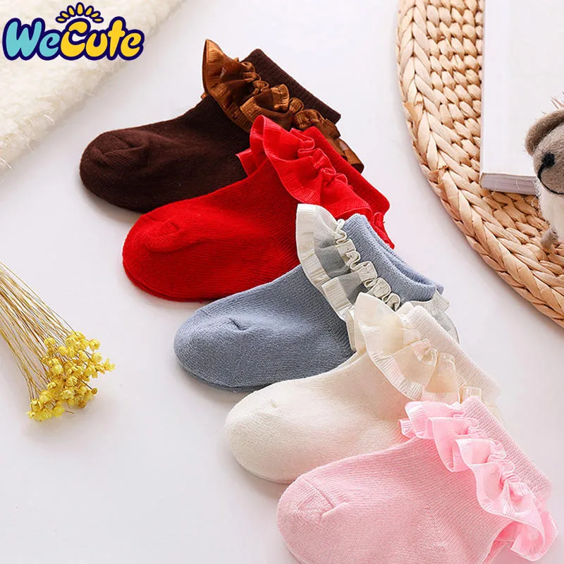 Wecute/Новинка года; кружевные носки для малышей; осенний хлопоковый для новорожденных малышей; носки для девочек; милые носки-тапочки принцессы для малышей; аксессуары для малышей